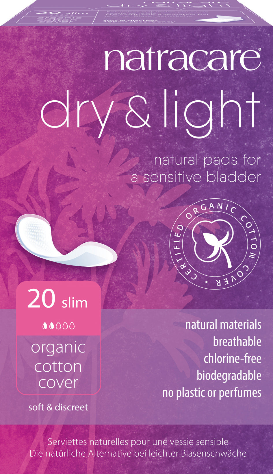 Dry & Light Incontinence Slim - 20 Pièces - Bio - Natracare