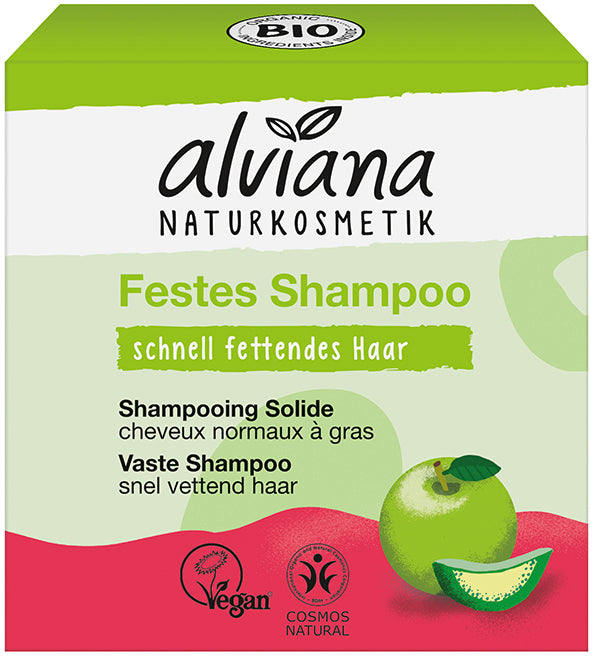 Shampooing Solide Pomme Cheveux Normaux & Gras - 60 g - Alviana