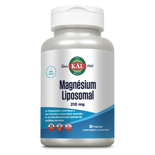Magnésium Liposomal - 210 mg - 60 Gélules Végétales - KAL