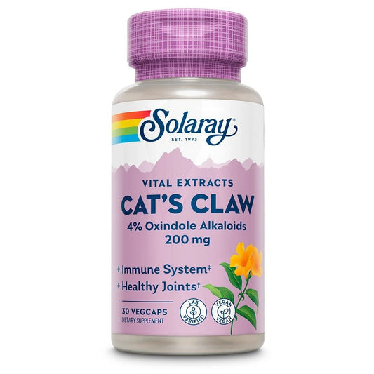 Cat's Claw - Griffe de Chat - 200 mg - 30 Gélules Végétales - Solaray
