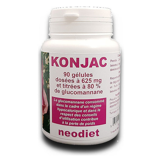 Konjac 625 mg Titré à 80 % de Glucomannane - 90 Gélules - Vital Osmose