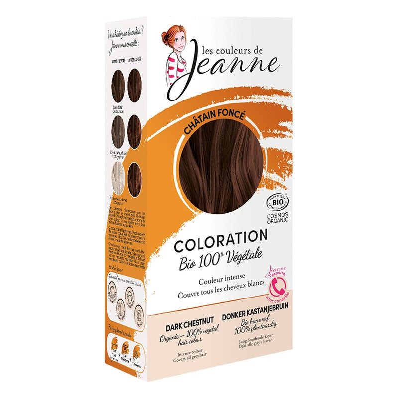 Coloration Végétale - 2 x 50 g - Les Couleurs de Jeanne - Châtain Foncé
