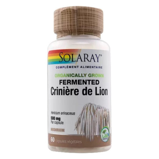 Crinière de Lion Fermenté - 500 mg - 60 Gélules Végétales - Solaray
