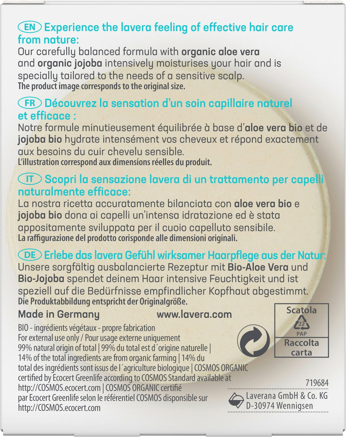 Shampooing Solide Basis Sensitiv - 50 g - Lavera