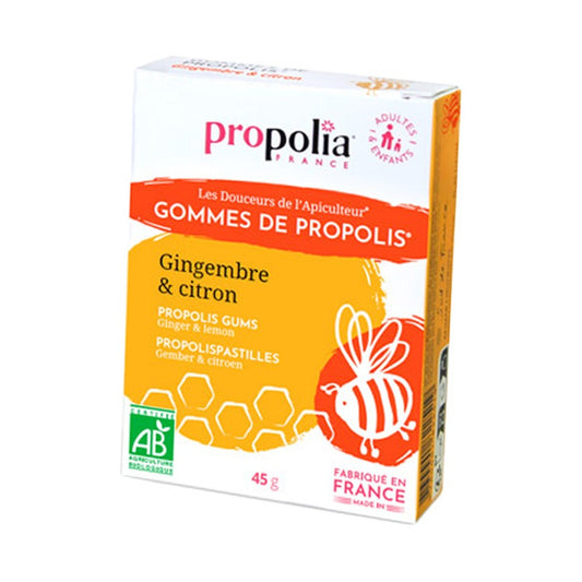 Gommes de Propolis Gingembre & Citron - Sachet de 45 g - Bio - Propolia