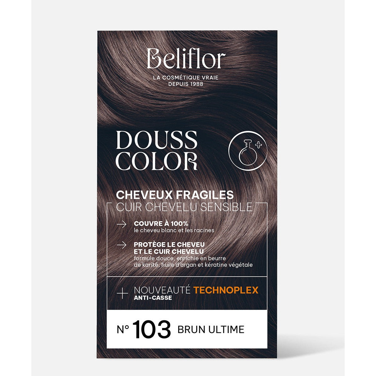 Coloration Dousscolor - Kit de 131 ml - Beliflor - 103 Brun Ultime