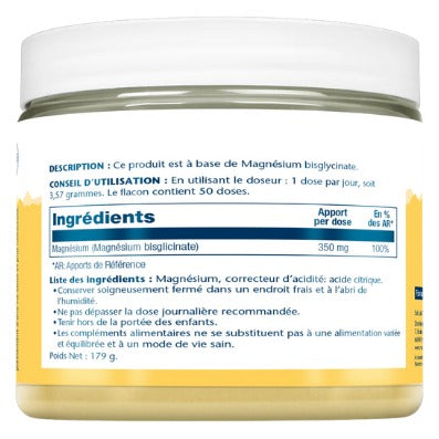 Magnésium Bisglycinate en Poudre - 350 mg - Pot de 179 g - Solaray