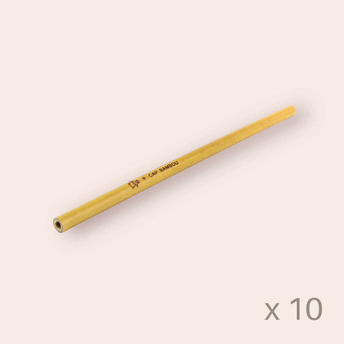 Pailles Courtes Réutilisables en Bambou Caramélisées - 13 cm - Lot de 10 - Cap Bambou