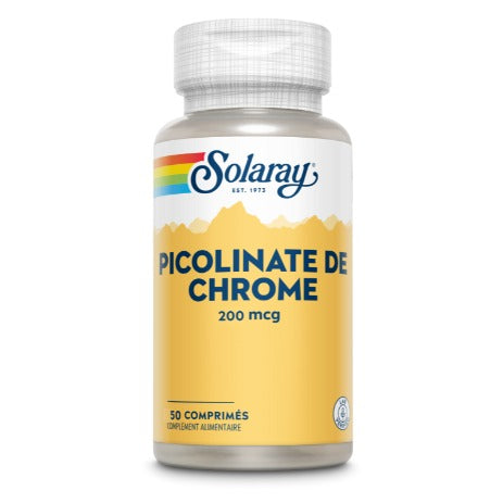 Picolinate de Chrome - 200 µg - 50 Comprimés - Solaray