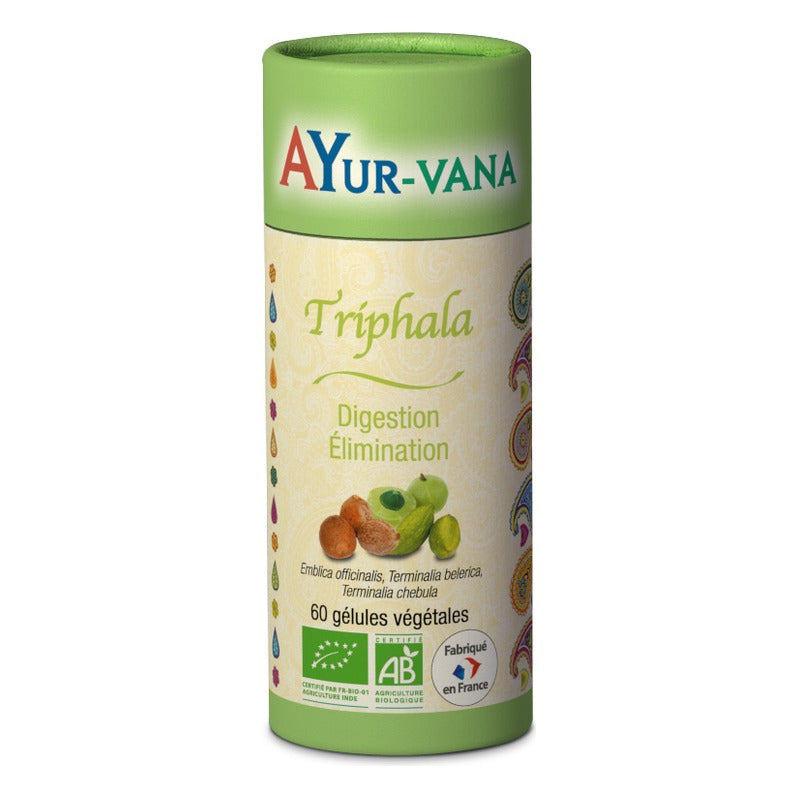 Triphala (Amalaki/Bibhitaki/Haritaki) - Gélules Végétales - Bio - Ayur-Vana - 60 Gélules