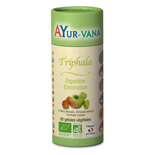 Triphala (Amalaki/Bibhitaki/Haritaki) - Gélules Végétales - Bio - Ayur-Vana - 60 Gélules