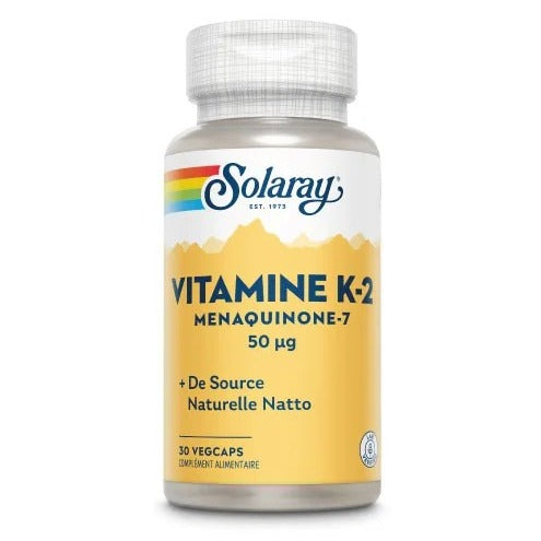 Vitamine K2 (Menaquinone-7) - 50 µg - 30 Gélules Végétales - Solaray