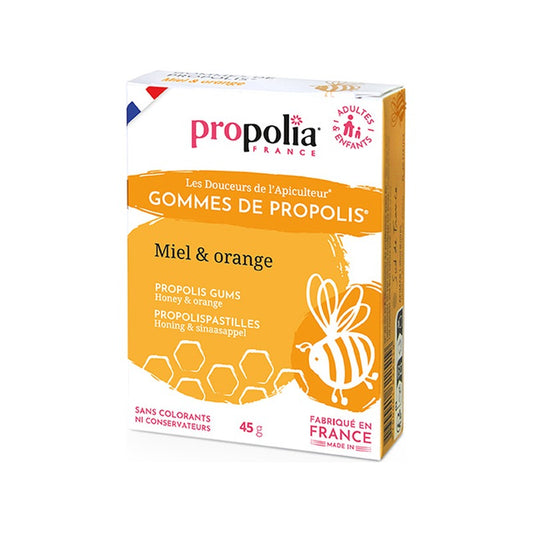 Gommes de Propolis - Miel & Orange - Sachet de 45 g - Propolia