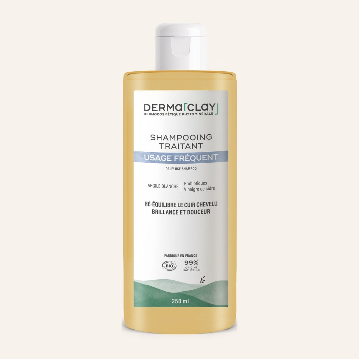 Shampooing Ré-Équilibrant aux Probiotiques - Bio - Dermaclay - 250 ml
