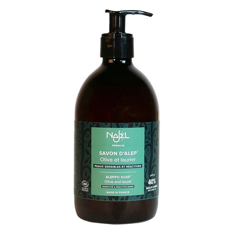 Savon d'Alep Liquide 40% HBL - 500 ml - Cosmos Organic - Najel