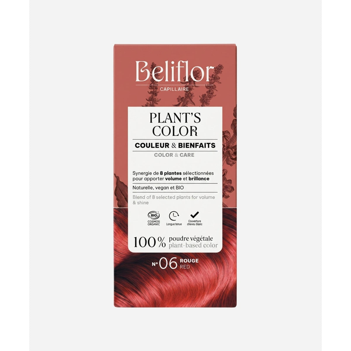Coloration Végétale Plant's Color - 100 g - Cosmos Organic - Beliflor - 6 Rouge