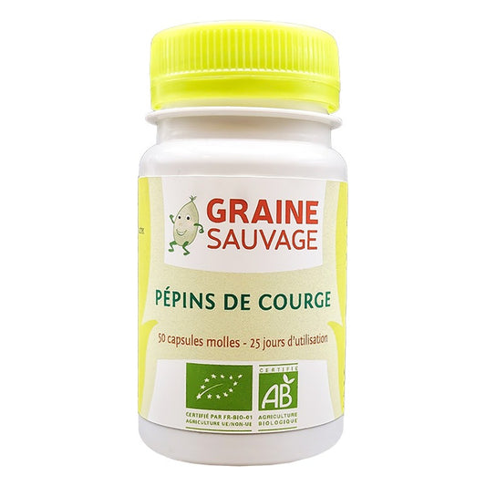 Pépins de Courge - 50 Capsules Molles - Bio - Graine Sauvage