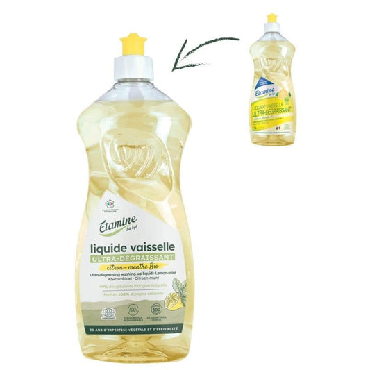 Liquide Vaisselle Ultra-Dégraissant - Citron-Menthe - 1 L - Ecodétergent - Etamine du Lys