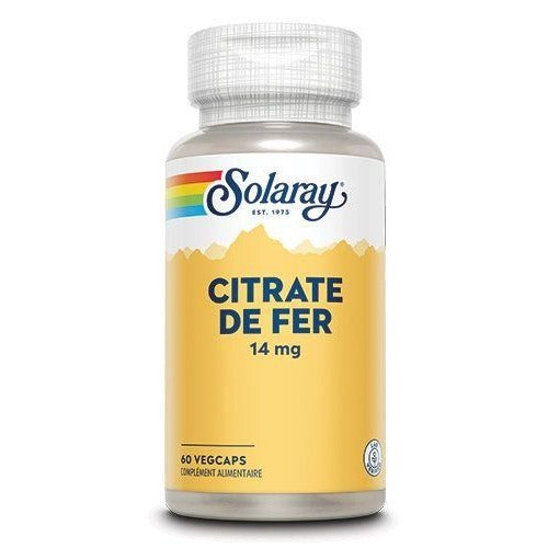 Fer - 14 mg - 60 Gélules Végétales - Solaray