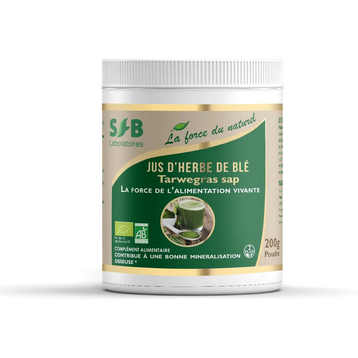Jus d'Herbe de Blé - Pot de 200 g - Bio - SFB Laboratoires