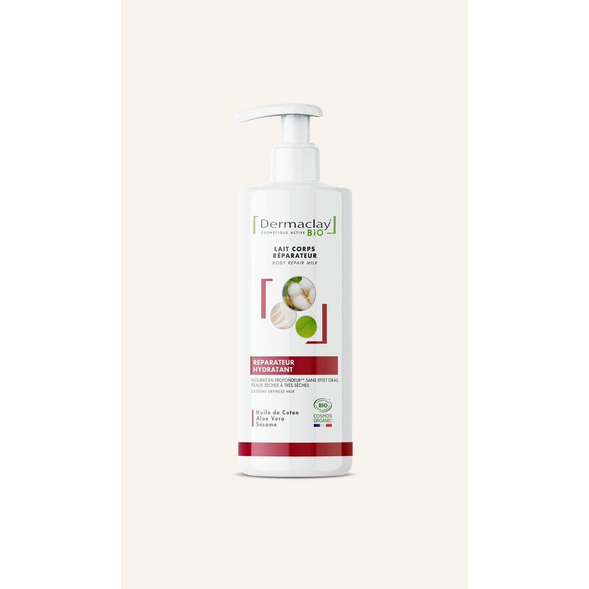 Lait Corps Réparateur - Peaux Très Sèches - 400 ml - Bio - Dermaclay