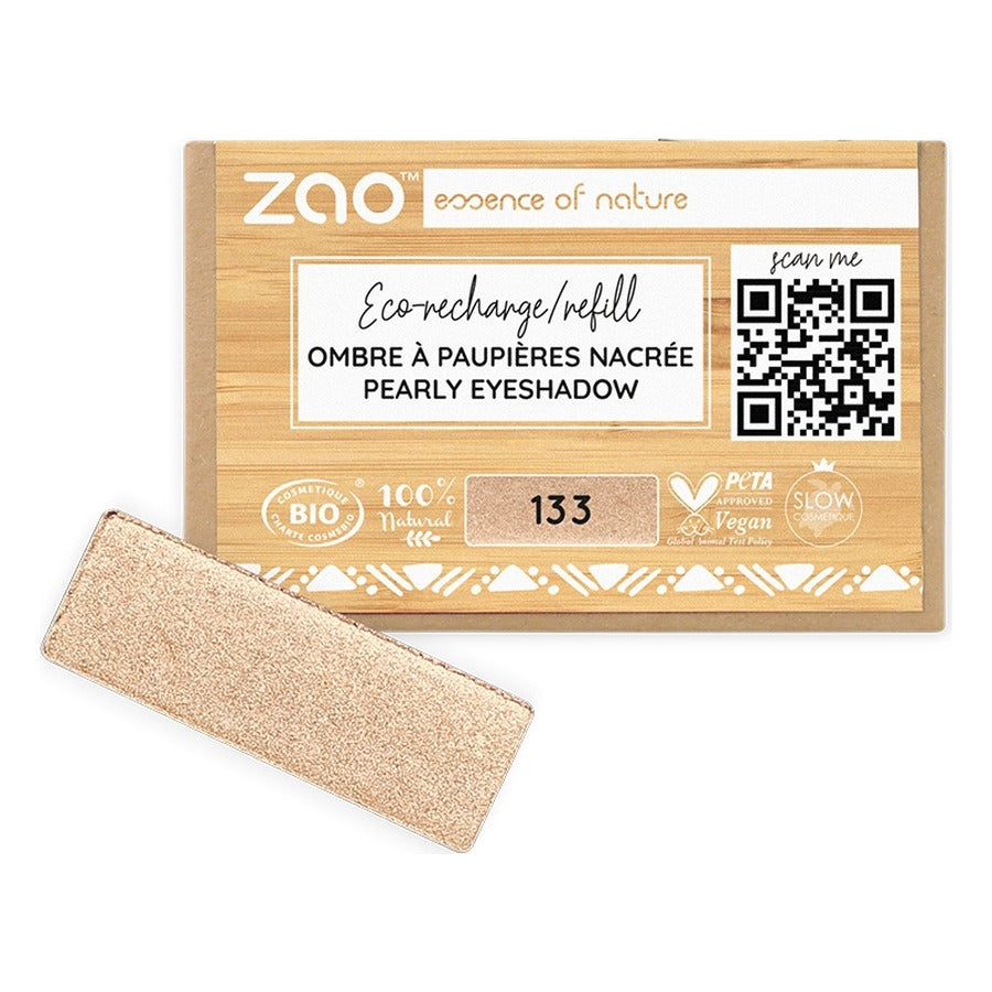 Recharge Ombre à Paupières Rectangle Nacré - 1,3 g - Zao - 133 - Goldy