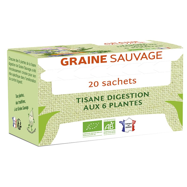 Tisane Digestion aux 6 Plantes - 20 Sachets - Bio - Graine Sauvage