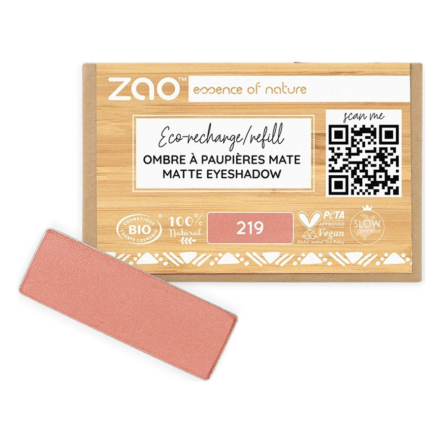 Recharge Ombre à Paupières Rectangle Mat - 1,3 g - Zao - 219 - Rose Terracotta