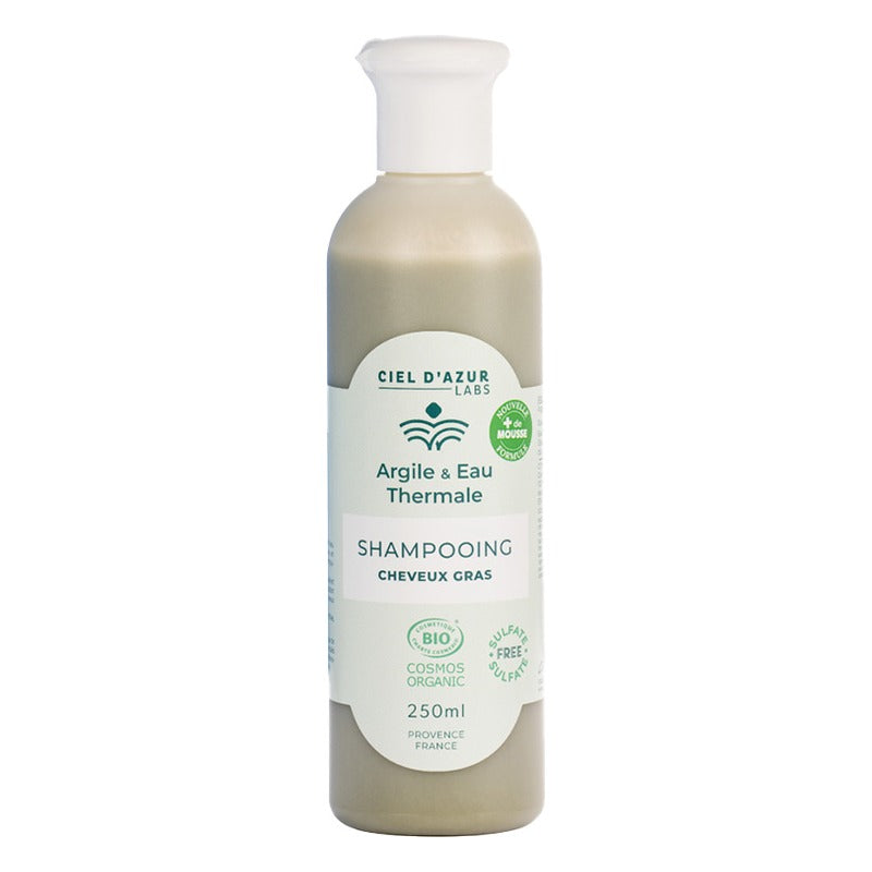Shampooing Cheveux Gras - 250 ml - Cosmos Organic - Argile & Eau Thermale