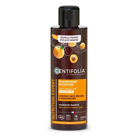 NUTRITION Shampooing Cheveux Secs, Rèches et Indisciplinés - 200 ml - Cosmos Organic - Centifolia