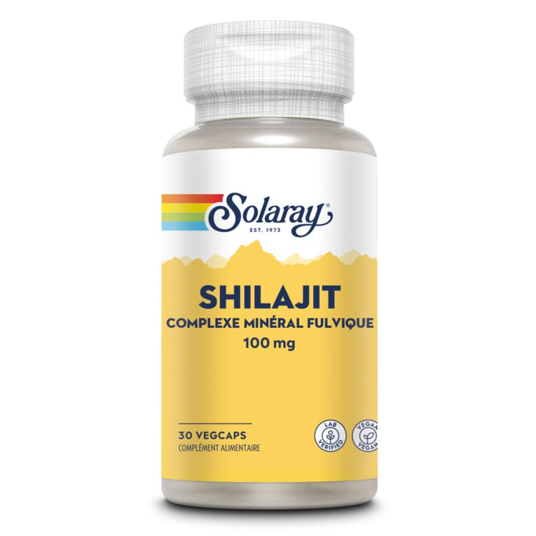 Shilajit Minéraux Fulviques - 100 mg - 30 Gélules Végétales - Solaray