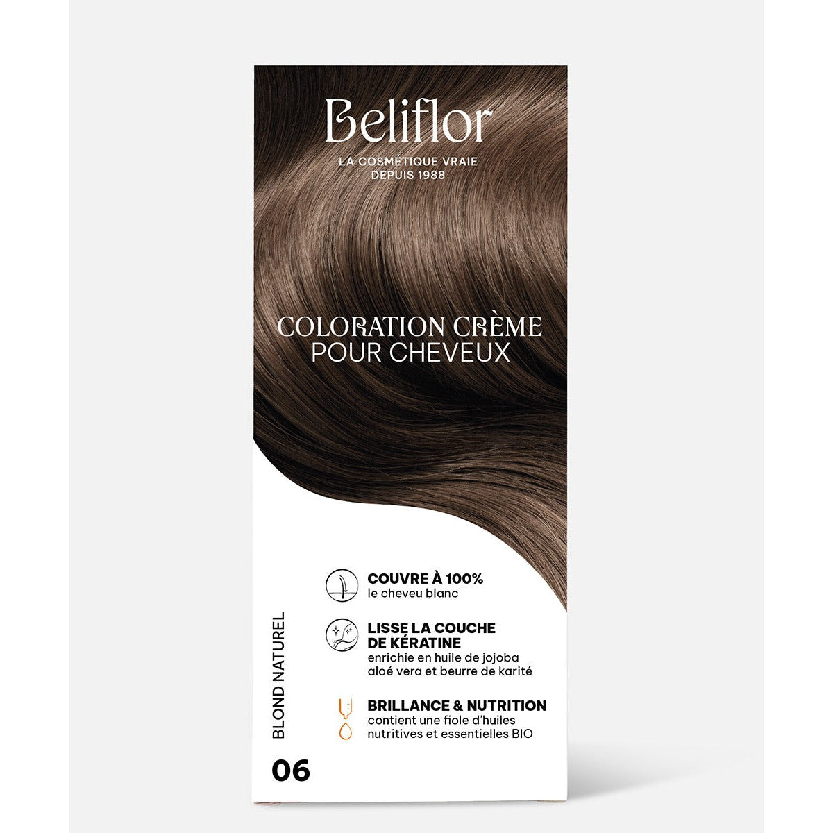 Coloration Crème Sans Ammoniaque - Kit de 135 ml - Beliflor - 06 Blond Naturel