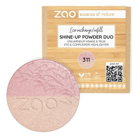 Recharge Shine-Up Powder Duo 311 - Rose & Or - 9 g - Zao