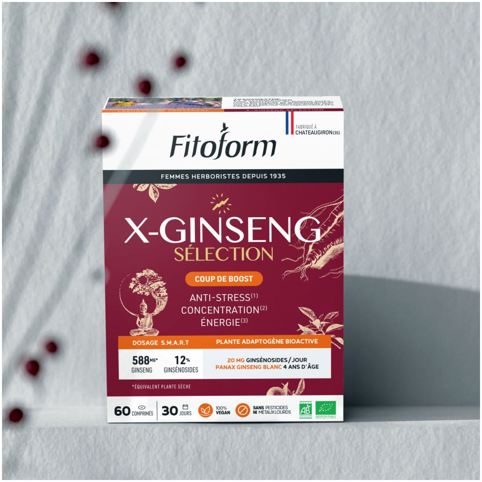 X-Ginseng Sélection - Coup de Boost - 60 Comprimés - Bio - Fitoform