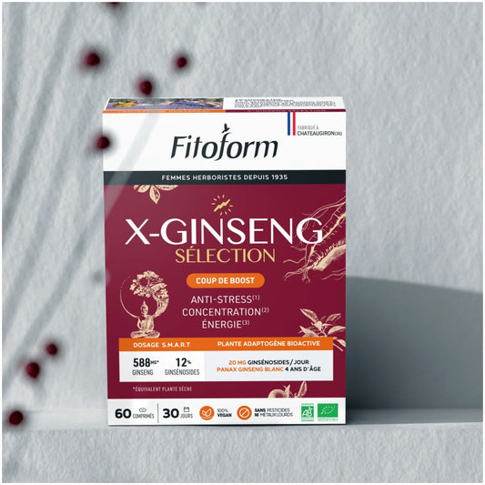 X-Ginseng Sélection - Coup de Boost - 60 Comprimés - Bio - Fitoform