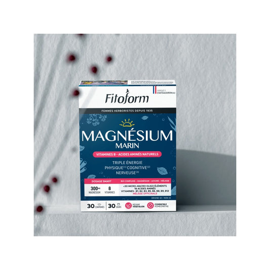 Magnésium Marin Vitamines B et Acides Aminés Naturels - Comprimés - Fitoform - 30 Comprimés