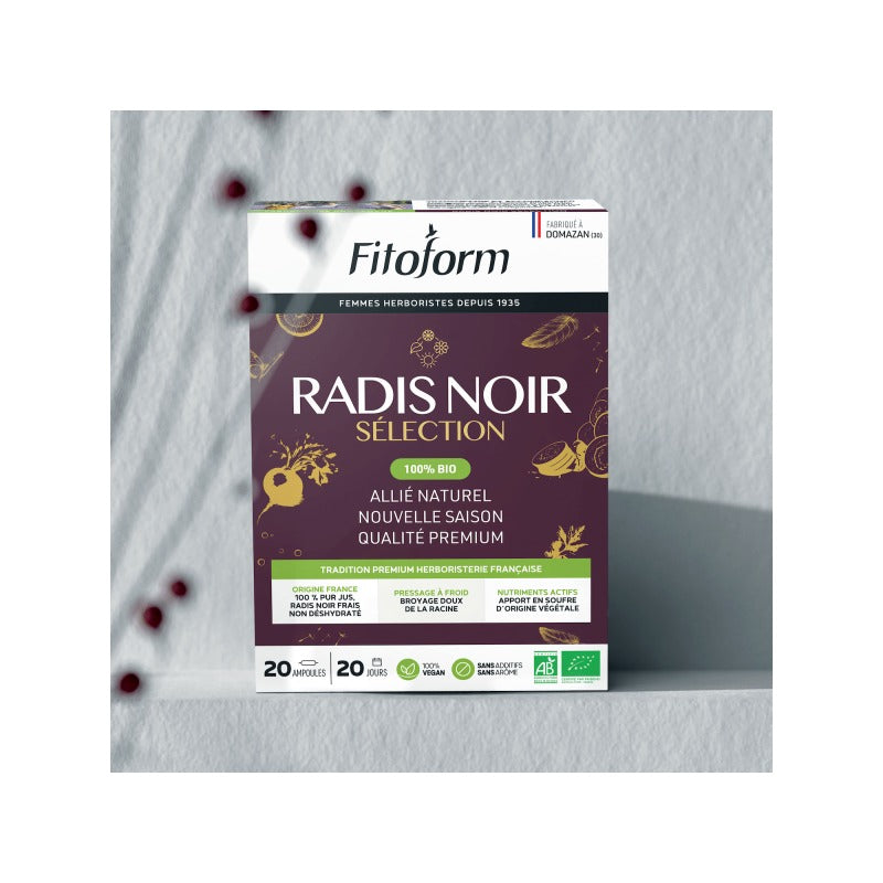 Radis Noir Sélection - 20 Ampoules de 10 ml - Bio - Fitoform
