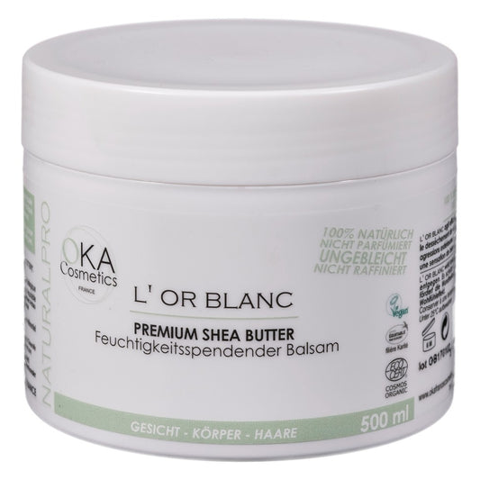 L'Or Blanc Beurre de Karité Premium - 530 g - Bio - OKA Cosmetics