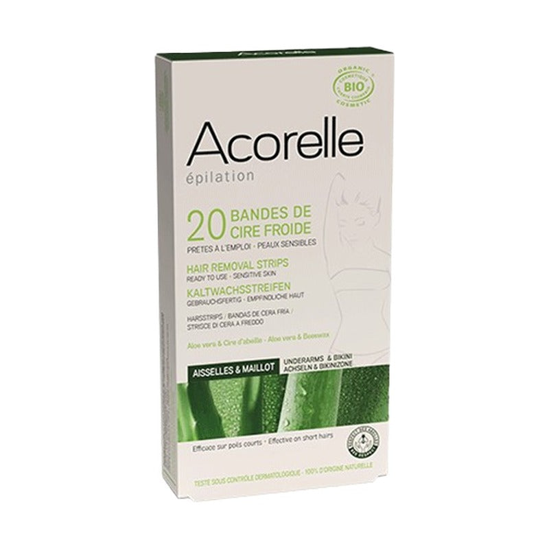 Bandes de Cire Froide Aisselles & Maillot - x 20 - Bio - Acorelle