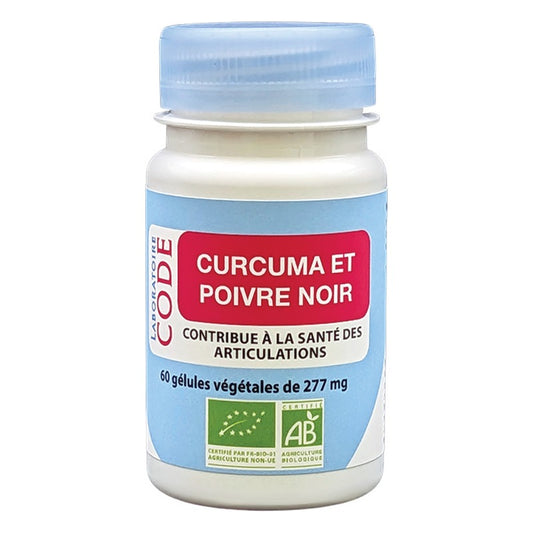 Curcuma et Poivre Noir - 60 Gélules Végétales - Bio - Laboratoire Code