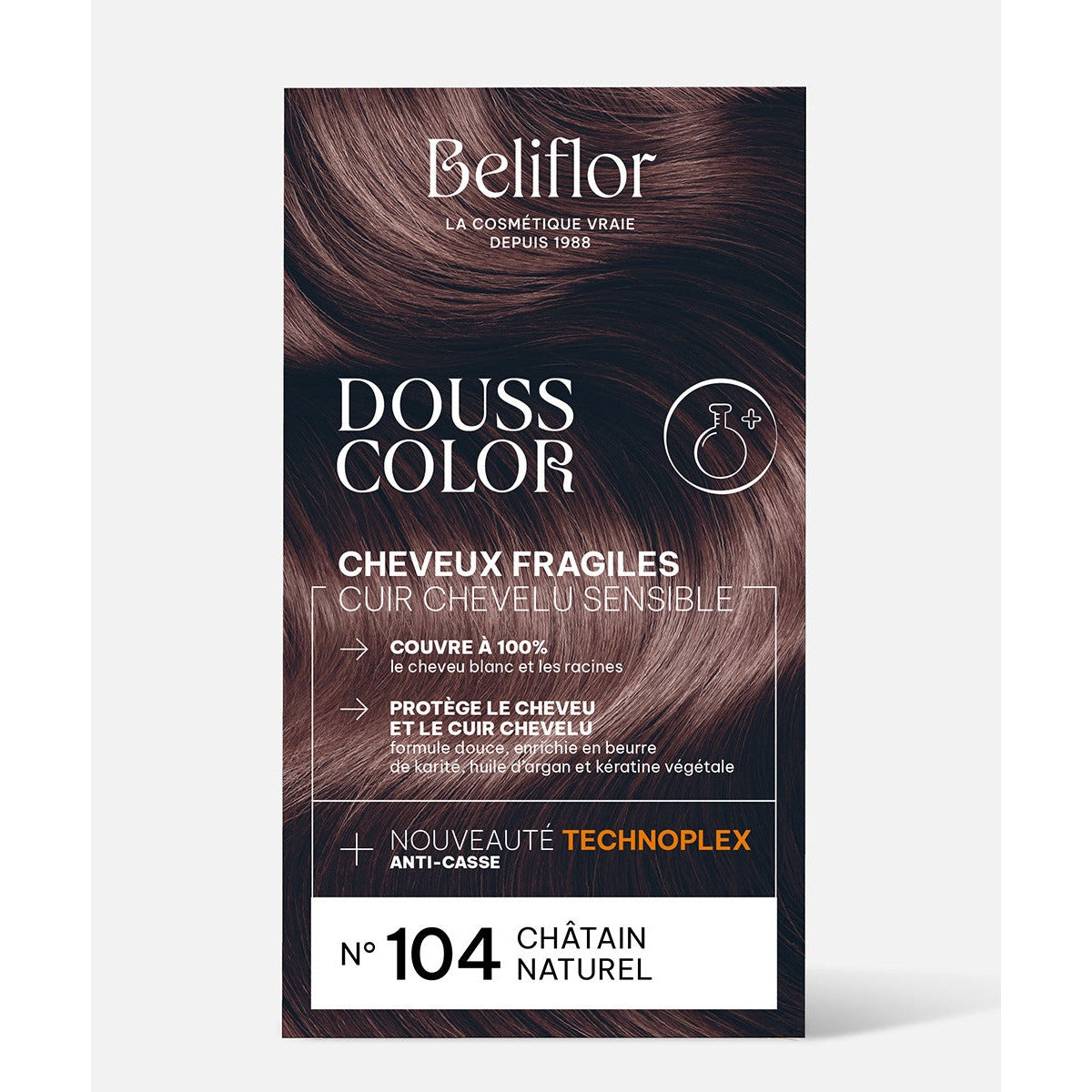 Coloration Dousscolor - Kit de 131 ml - Beliflor - 104 Châtain Naturel