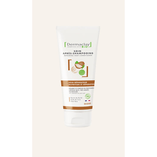 Soin Après-Shampooing Réparateur - Cheveux Secs, Abîmés & Bouclés - 200 ml - Cosmos Organic - Dermaclay
