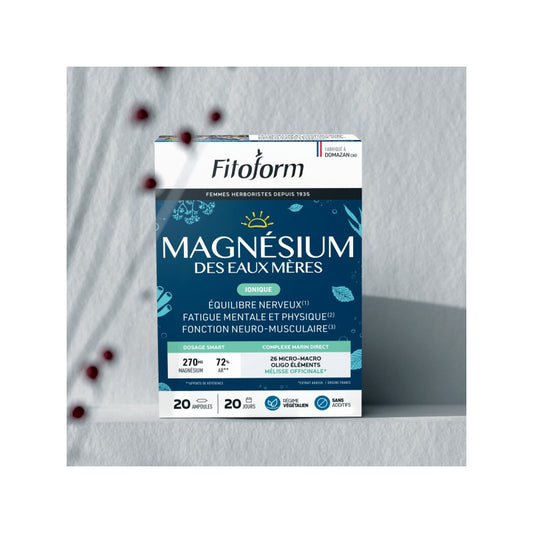 Magnésium des Eaux Mères Ionique - 20 Ampoules de 10 ml - Fitoform