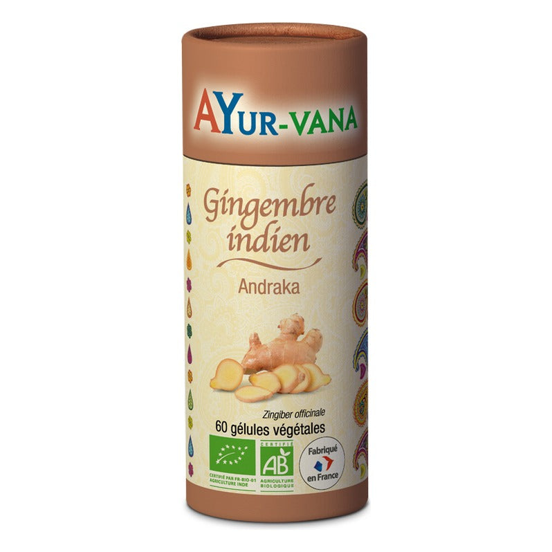 Gingembre Indien (Andraka) - 60 Gélules Végétales - Bio - Ayur-Vana