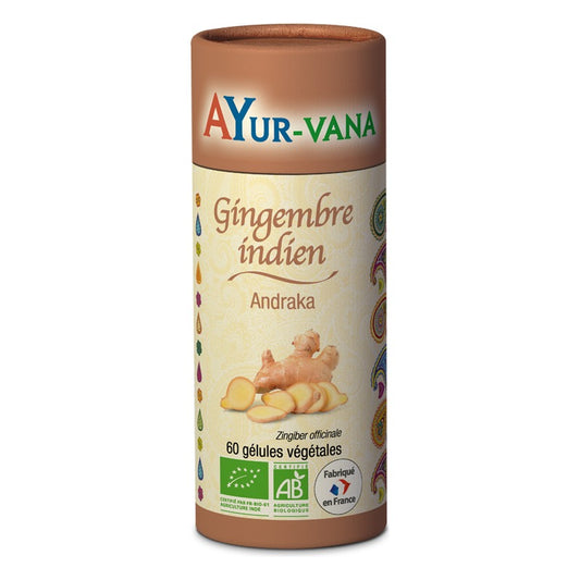 Gingembre Indien (Andraka) - 60 Gélules Végétales - Bio - Ayur-Vana