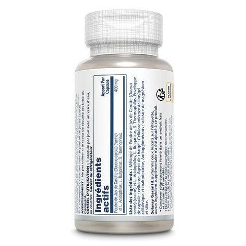 Acidophilus Plus Jus de Carotte (Sans Lait) - 30 Gélules Végétales - Solaray