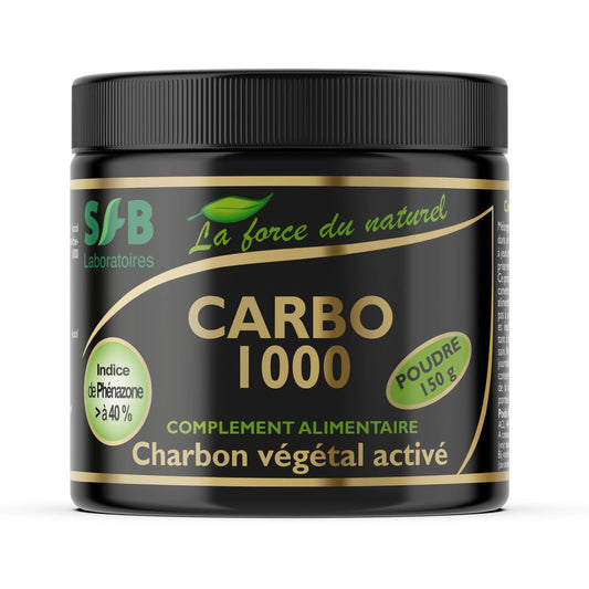 Carbo 1000 - Charbon Végétal Activé - 150 g de Poudre - SFB Laboratoires