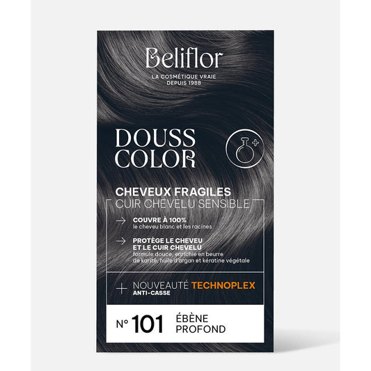 Coloration Dousscolor - Kit de 131 ml - Beliflor - 101 Ébène Profond