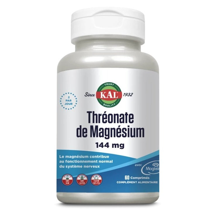 Thréonate de Magnésium - 144 mg - 60 Comprimés - KAL