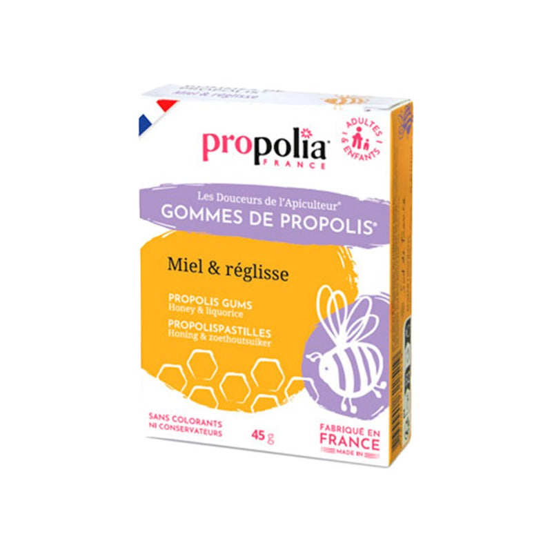 Gommes de Propolis - Miel & Réglisse - Sachet de 45 g - Propolia